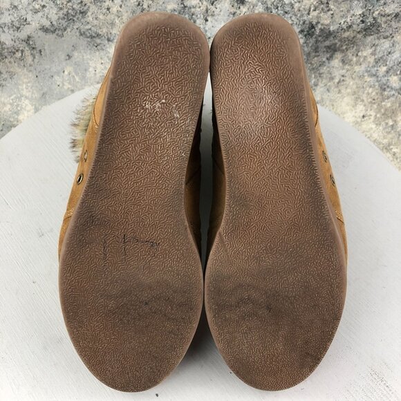 JustFab Women's 9 Kishani Brown Faux Suede High Heel Hidden Wedge Ankle Booties - Picture 11 of 14